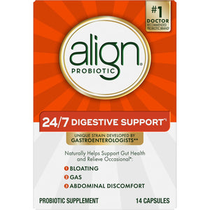 Align Probiotic, 24/7 Digestive Support*§, Probiotics for Women and Men, Probiotics for Digestive Health, Men and Womens Probiotic Capsules Help Relieve Occasional Bloating & Gas*, 14 Capsules