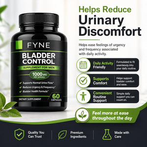 FYNE Bladder Control Support - 1000 Mg per Serving, for Daily Comfort and Support of Urinary Tract Health, 60 Capsules
