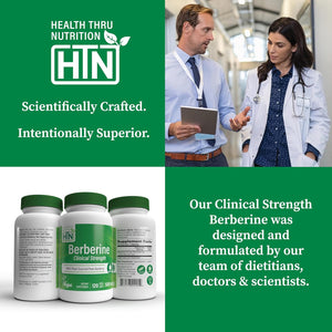 Health Thru Nutrition Berberine Hcl 500Mg 120 Servings | Clinical Strength Supplement | Certified Vegan | Non-Gmo | Soy Free | 3Rd Party Tested
