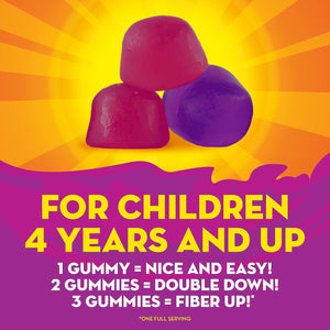Metamucil Kids Fiber Gummies, No Sugar Added, 5G Prebiotic Plant-Based Fiber Supplement Blend, Mixed Berry Flavored, 120Ct Gummies