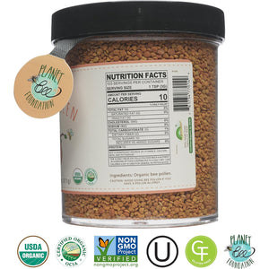Greenbow Organic Bee Pollen - 100% USDA Certified Organic, Non-Gmo, Halal, Kosher, Certified GMP, Pure & Natural Bee Pollen - Superfood Packed with Proteins, Vitamins & Minerals - Gluten Free - 311G