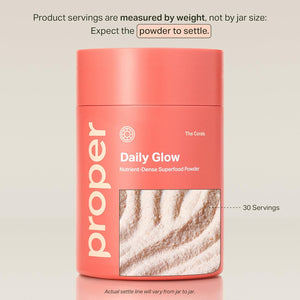 Proper, the Corals Daily Glow Beauty Blend - Nutrient Dense Superfood Powder with Collagen Peptides, Hyaluronic Acid Powder, Vitamin C, and MSM. Hair, Skin, Nail Vitamin Supplement for Women & Men