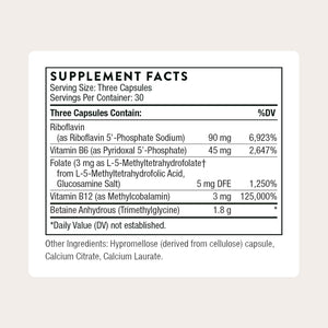 THORNE - Methyl-Guard plus - Active Folate (5-MTHF) with Vitamins B2, B6 & B12 - Supports Methylation & Healthy Level of Homocysteine* - Gluten, Dairy & Soy-Free - 30 Servings