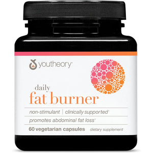 Youtheory Daily Fat Burner - Supports Body Composition & Metabolism - with Citrus Fruit Blend, Chromium & Cayenne Extract - Gluten, Soy & Dairy Free - 60 Vegetarian Capsules