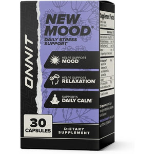 ONNIT New Mood Daily Stress Support Capsules, IGEN™ Non-Gmo Tested, Sleep and Mood Support Supplement for Men and Women, Daily Stress Management Capsules, 30 Count