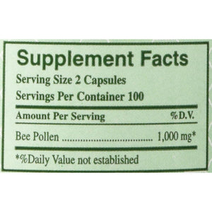 Y.S. ECO Bee Farms 100% Pure Bee Pollen 1,000Mg- 200 Capsules