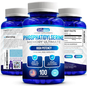 We like Vitamins Phosphatidylserine Supplement with Gingko Biloba, Gotu Kola, DMAE - Improves Focus, Memory, Cognitive Function - Soy-Free 1000Mg Memory Ultimate Complex - 100 Easy-To-Swallow Capsules