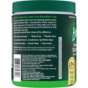 Benefiber Prebiotic GLP-1 Friendly Fiber + Supergreens Dietary Supplement Powder, Watermelon Lemonade Flavor, 8.8 Oz (250G)