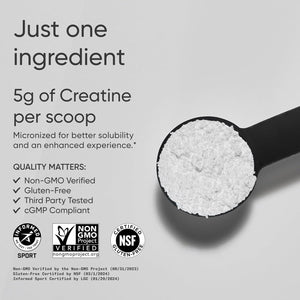Sports Research Creatine Monohydrate - Gain Lean Muscle, Improve Performance and Strength and Support Workout Recovery* - 5 G Micronized Creatine - 17.64 Oz