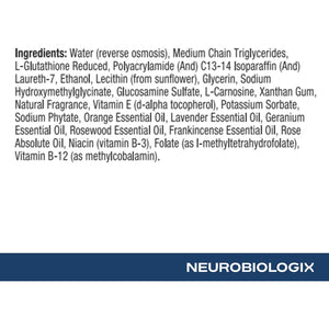 Neurobiologix Glutathione Topical Cream, Transdermal L-Glutathione with Vitamin E, B12, B3 & Folate, L-Carnosine, Essential Oils & Antioxidants, Immune & Cellular Wellness Support, 1.7 Oz Pump Bottle