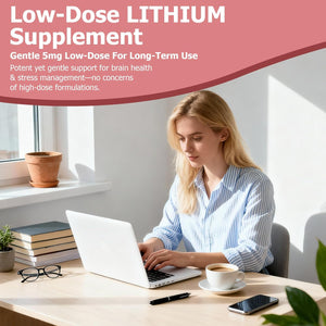 Pure Lithium Orotate Liquid Drops 5Mg, Low Dose Lithium Brain Supplement for Cognitive Memory Mood Behavior, High Bioavailability Liquid Lithium-Orotate Drops for Kids Adults Vegan Non-Gmo