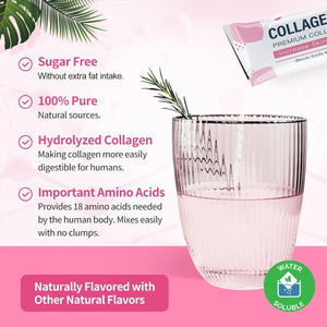 NATURE TARGET Multi Collagen Peptides Powder - Type I, II, III, V, X - Enhanced Absorption, Hydrolyzed Collagen Peptides with Prebiotics, Sugar-Free, Skin Hair Nail & Joint Support, Non-Gmo