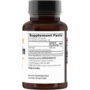 MONOHERB Naringin 500 Mg - 90 Veg Capsules - 90 Servings