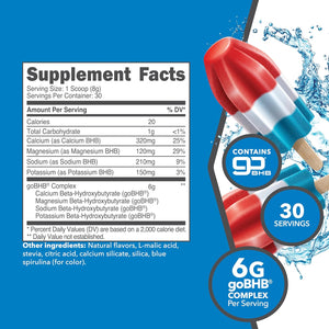 Ketologic Keto BHB (Patriot Pop Flavor) 30 Servings - Exogenous Ketone Supplement with Gobhb, Beta-Hydroxybutyrate Salts