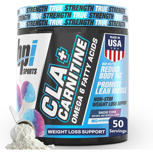 BPI Sports CLA + Carnitine – Conjugated Linoleic Acid – Weight Loss Formula – Metabolism, Performance, Lean Muscle – Caffeine Free – for Men & Women – Snow Cone – 50 Servings – 12.34 Oz.