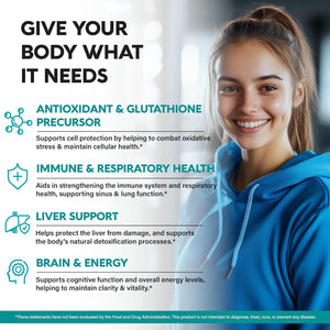 NAC Supplement | Selenium | B6 | B12 - Antioxidant, Immune Support - N Acetyl Cysteine 600 Mg per Capsule, 1200 Mg per Serving - Lab Tested - Non-Gmo, Gluten-Free, Vegan - 120 Caps, 2 Month Supply