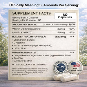 Bladder Health & Pelvic Discomfort* - Natural Lining Support* -120 Capsules - Made in the USA