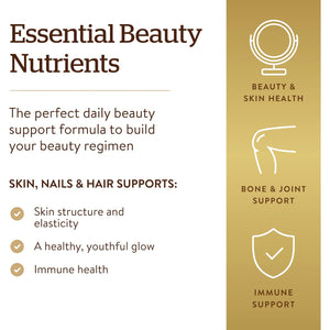 Solgar Skin, Nails & Hair, Advanced MSM Formula, 120 Tablets - Supports Collagen for Hair, Nail and Skin Health - Provides Zinc, Vitamin C & Copper - Non GMO, Vegan, Gluten & Dairy Free - 60 Servings