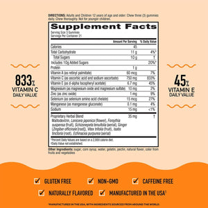 Airborne 750Mg Vitamin C Immune Support Supplement Gummies for Adults, Assorted Fruit Flavor, Gluten Free Crafted Blend with Powerful Antioxidants Vitamins a C & E, 42 Gummies (2 Pack)