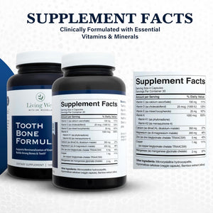 Living Well with Dr. Michelle Tooth & Bone Formula - Supplement with Calcium for Bone Strength & Tooth Enamel Support, D3 + K2, 120 Capsules, Non-Gmo, Gluten-Free