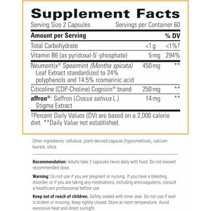 Integrative Therapeutics Neurologix - with Saffron and Cdp-Choline - Nootropic Supplement for Brain Health*- Focus* - Memory Support* - Vegan, Gluten-Free & Dairy-Free - 120 Capsules (60 Servings)