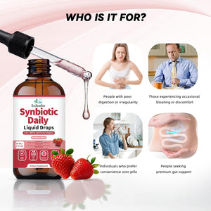 Synbiotic Probiotic Prebiotic Post -Biotic Liquid Drops, Advanced 3-In-1 60 Billion CFU 10 Strains W/Immune Tributyrin Postbiotic for Gut Health & Digestive Support, Daily Complete Immune, Women Men