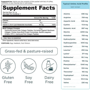 Ancient Nutrition Collagen Peptides Powder, Multi Collagen Protein, Women & Men, Vitamin C, Probiotics, Hydrolyzed Collagen, Supports Skin, Joints, Gut Health, Unflavored, 40 Stick Packs