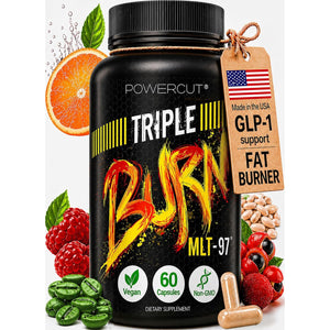 Triple Burn Weight Loss Pills for Women & Men, Fat Burner GLP-1 Support, Appetite Suppressant, Diet Pills with Green Coffee Extract & Cayenne (60 Capsules)