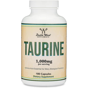 Taurine Supplement 1000Mg per Serving, 180 Capsules - Amino Acid Studied to Support a Longer, Healthier Life (Taurina) Vegan Safe, Gluten Free, Non-Gmo by Double Wood