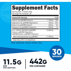 Nutricost Keto BHB Exogenous Ketones 4-In-1 (30 Servings) 12G Beta-Hydroxybutyrate (BHB) per Serving, (Unflavored) - Ketone Salts
