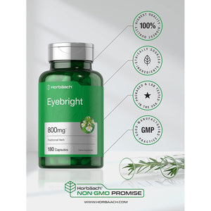 Horbäach Eyebright Herbal Supplement | 180 Capsules | Non-Gmo, Gluten Free