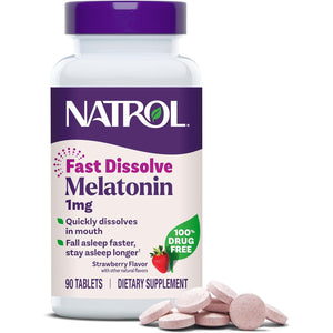 Natrol Fast Dissolve Melatonin 1 Mg, Sleep Support for Adults