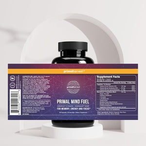 Primal Harvest Brain Supplement, Primal Mind Fuel Brain Booster for Focus, Energy, Clarity, Memory Brain Health 30 Capsules Nootropics Brain Support Supplement for Men and Women (2 Pack (30 Count))
