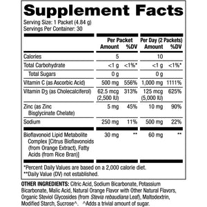Dr. Mercola Vitamin C-PAK - Daily Immune Support - Contains Vitamin C, Vitamin D3, and Zinc - Fast-Acting Antioxidant Powder - Fizzy Drink Mix - 30 Packets