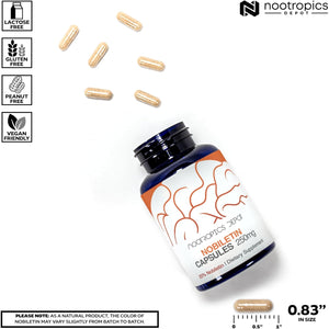 Nootropics Depot Nobiletin Capsules | 250Mg | 30 Count | 20% Extract | Citrus Aurantium | May Help Suppot Cognitive & Metabolic Function | May Help Promote Cardiovascular Function