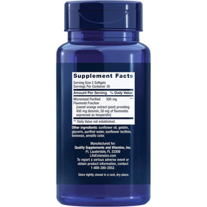 Life Extension Youthful Legs, Blood Flow, Vein Support, Circulation Supplement, Leg Health, Orange Peel Extract, Diosmin, Gluten Free, Non-Gmo, 60 Softgels