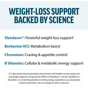 Force Factor Glucoslim Weight Loss Pills & Metabolism Booster, Non-Stimulant Thermogenic Fat Burner & Appetite Suppressant, with Clinically Studied Slendacor, 90 Vegetable Capsules
