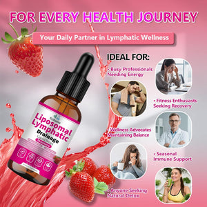 Liposomal Lymphatic Drainage Drops, 11-In-1 Organic Lymphatic Support with Red Clover Echinacea Elderberry Burdock Root for Lymph Cleanse Immune Support & Daily Detox Vegan Non-Gmo