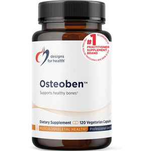 Designs for Health Bone Support Formula - Osteoben with Soy-Free Genistein Complex - Non-Gmo Bone Vitamins Supplement with Vitamin D, K, Zinc, Calcium + Magnesium (120 Capsules)