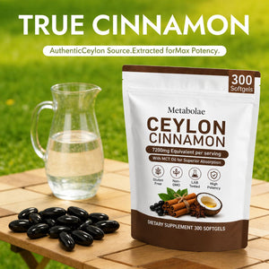 Metabolae Ceylon Cinnamon,7200 Mg Equivalent per Serving, Gluten Free, Non-Gmo, 300 Softgels