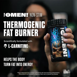 JNX SPORTS the Omen! Non‑Stimulant Thermogenic Fat Burner for Men & Women | Weight Loss Supplement, Caffeine‑Free & Appetite Suppressant | 100 Capsules