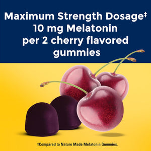 Nature Made Time Release Melatonin Gummies 10Mg per Serving, Maximum Strength Dosage Sleep Aid for Adults, 100% Drug Free, 60 Gummies, 30 Day Supply