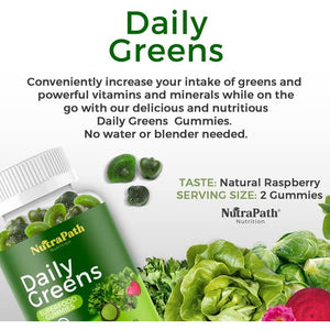 Superfood Daily Greens Gummies - Fruits, Veggies, and Super Foods for Immunity, Energy - 60 Gummies