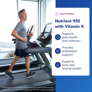 Pure Encapsulations Nutrient 950 with Vitamin K 180'S - Multivitamin & Mineral Supplement - Bone & Arterial Support* - Optimal Absorption - Gluten Free & Non-Gmo - 180 Capsules