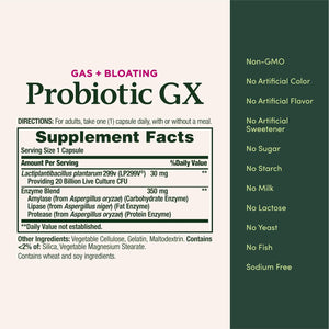 Nature'S Bounty Probiotic GX, Helps with Occasional Gas and Bloating, Dietary Supplement, Digestive Health, 25 Capsules