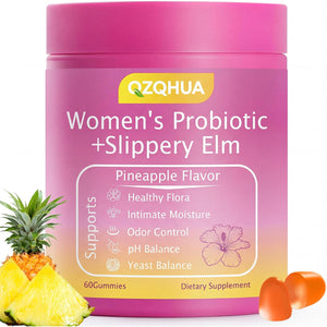 Women'S Probiotics Gummies with Slippery Elm – Vaginal Health, Gut Health & Ph Balance Support, Pineapple Flavor – Gluten Free, Vegan (30 Servings)(Q2)