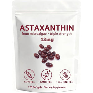 BELANO Valasta Astaxanthin,Zeria Astaxanthin12Mg,Easy to Swallow, Non-Gmo,4-Month Supply,120 Softgels