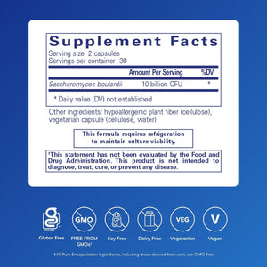 Pure Encapsulations Saccharomyces Boulardii | Natural Probiotic to Balance Intestinal Flora | 60 Capsules