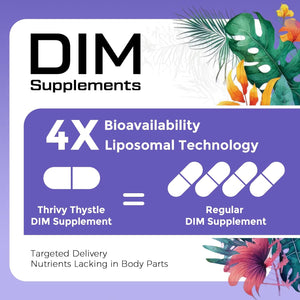 Liposomal DIM 400 Mg - Hormone Balance, Estrogen Support for Women, DIM Supplement with Vitamin E, Evening Primrose, Black Cohosh, Omega-3 Fatty Acids (60 Capsules)
