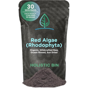 Holistic Bin Red Marine Algae Powder Gigartina and Dumontiacea Red Algae Supplements | Gluten Free, Vegan, Wild Harvested | Rich in Vegan Omega 3 (30 Grams)